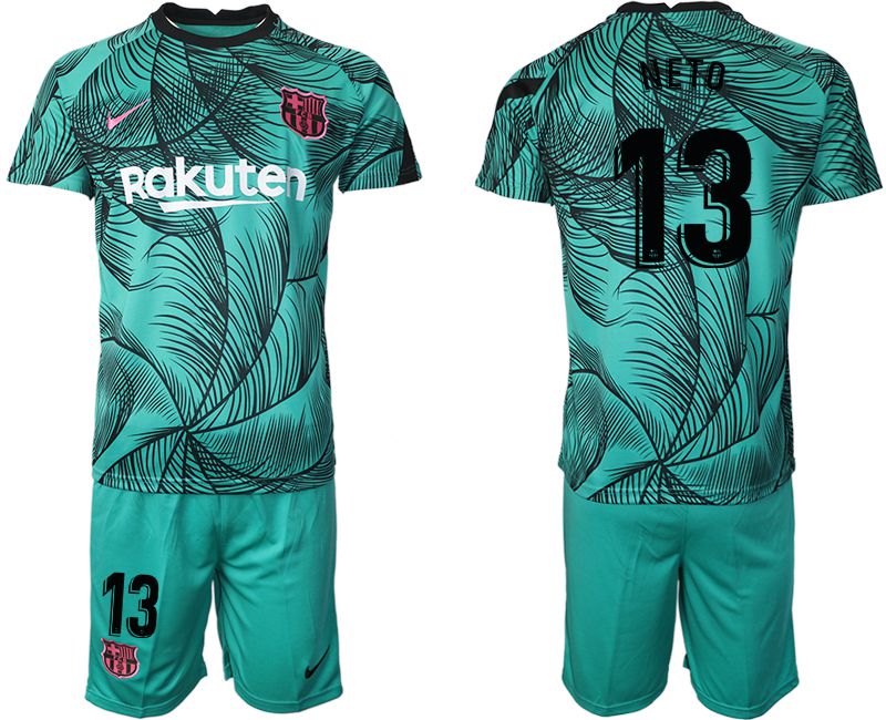Men 2020-2021 club Barcelona green training suit #13 Soccer Jerseys